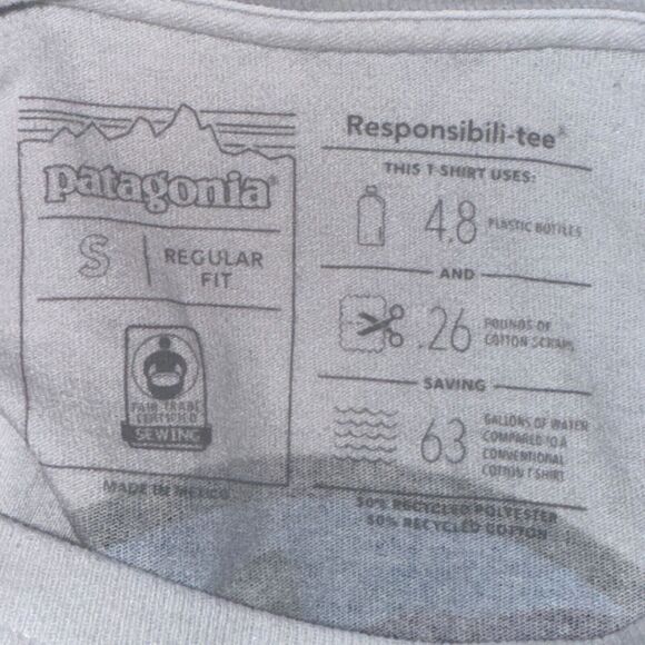 Patagonia Fitz Roy Scope Shirt Men's Size S White Responsibili-tee L/S - Picture 5 of 6